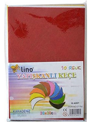 Lino Keçe 20X30 Cm.yapışknalı 10 Renk 10'lu (2719J)