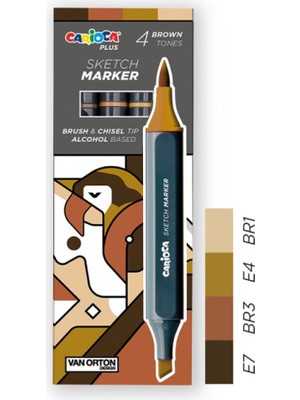 Carioca Plus Sketch Marker Brown Tones 4 Renk 45246/06