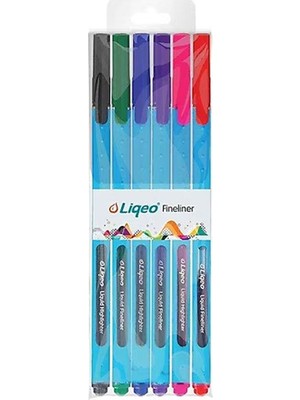 Liqeo Fineliner Keçe Uçlu Kalem 6 Renk F-8027-6PVC