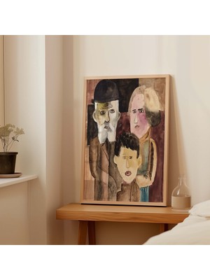 Pegziz Aile (Família) Tablosu | Modernist Figüratif Sanat Çerçeveli Duvar Dekoru
