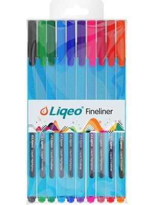 Liqeo Fineliner Keçe Uçlu Kalem 10 Renk F-8027-10PVC