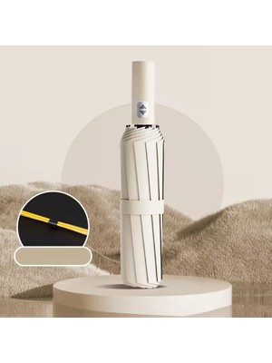 bliss umbrella 12 Telli Otomatik Şemsiye Ekstra Dayanıklı Fiber Tel ile Güçlü Rüzgar Koruması