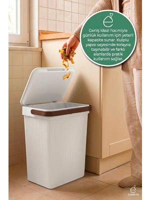 Evonita Kapaklı Çok Amaçlı Sepet 10 Litre Düzenleyici Saklama Kutusu Mutfak Banyo Oyuncak Organizer