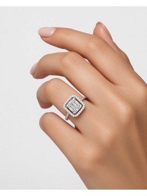 Silveranka 925 Ayar Gümüş Büyük Baget Yüzük
