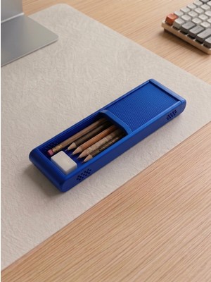 Designode Slıde Panjurlu Sürgülü Minimal Kalem Kutusu & Masaüstü Kalemlik
