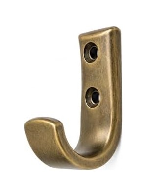 Metal Duvar Askısı, J Tipi, 5X3X1.8 Cm, Montaj Vidaları Dahil, 5 Adet, Renk Seçenekleri (Antik Sarı)