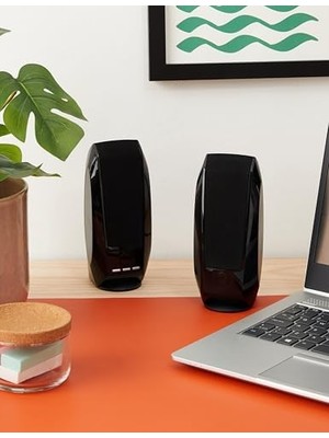 S150 USB Hoparlör, 2.0, Ince ve Hafif Tasarım, Kompakt ve Taşınabilir, Kolay Ses Kontrolleri, LED Işıklı Gösterge, Sessize Alma Düğmesi, 2 W, Siyah
