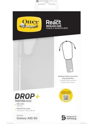 TeknoKapsül React Necklace Kılıf, Galaxy A55 5g Için, Ultra Ince, Koruyucu Kılıf, Ayarlanabilir ve Çıkarılabilir Cep Telefonu Zincirli, Askeri Standartlara Göre Test Edilmiştir, Şeffaf
