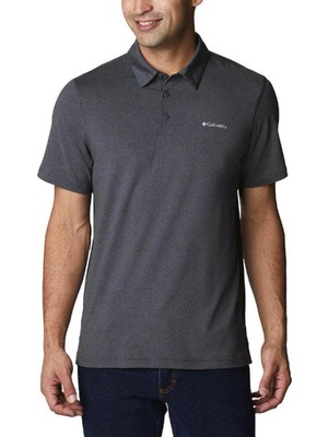 Columbia Tech Trail Erkek Polo T-Shirt Nefes Alabilen Kumaş ile Outdoor Kullanım için Siyah AO2933 - 013