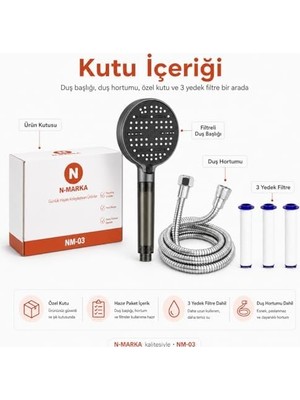 TeknoKapsül Sogud Duş Başlığı Seti Antrasit Gri - 150 cm Hortumlu Filtreli Arıtmalı El Duşu - 6 Fonksiyonlu Yüksek Basınçlı Model - 3 Yedek Filtre Kartuşlu Kireç Önleyici Su Tasarruflu [enerji Sınıfı A++]