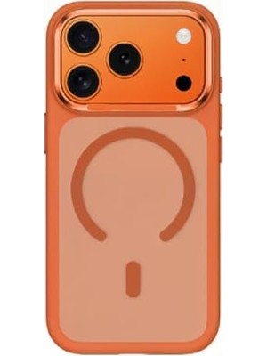 TeknoKapsül iPhone 17 Pro, Turuncu Çerçeveli Şeffaf Koruyucu Kılıf, Yüksek Kaliteli Telefon Koruma Silikon
