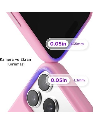 TeknoKapsül Apple iPhone 17 Pro Uyumlu Içi Kadife Lansman Silikon Kılıf Kapak Geniş Kamera Koruması Darbe Emici Şık ve Dayanıklı Telefon Aksesuarı (Pembe)