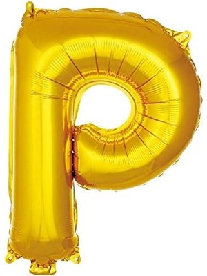 TeknoKapsül P Harfi 16 Inç Gold Renk Folyo Balon 36 cm (Altın)