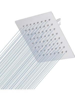 TeknoKapsül 25X25 cm 304 Paslanmaz Çelik Tepe Duşu – Geniş Kare Duş Başlığı, Sabit Tepe Duş Başlığı, Handshower Uyumlu, Modern ve Dayanıklı Duş Sistemi Parçası (Kare)