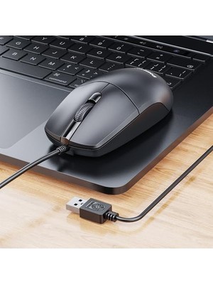 TeknoKapsül SPK7247 USB Kablolu Optik Mouse - 1.8 Metre Ekstra Uzun Kablo, 1200 Dpı Hassasiyet, Ergonomik Ofis ve Ev Tasarımı, Tak-Çalıştır, Siyah