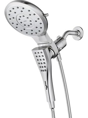 TeknoKapsül 220C3 Verso Sekiz Fonksiyonlu 17,78 cm Çaplı Sprey Başlığı Standart, El Duşu, Krom