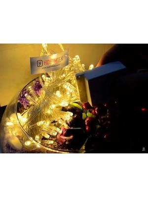 TeknoKapsül Hobimtek Ht-16 Dekoratif LED Işık 10 Metre Prizli 100 Ledli Fişli LED Işık Günışığı Lambası Yılbaşı Ağacı Işığı Soğum Günü LED Işık (Sarı) (Sarı)