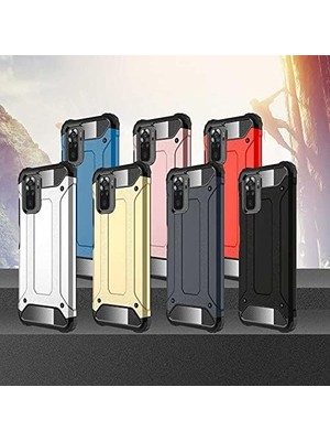 TeknoKapsül Xiaomi Redmi Note 10 ile Uyumlu Çift Katman Koruyucu Crash Military Tank Kılıf - Gold