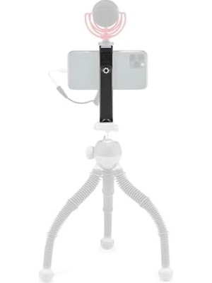 TeknoKapsül Griptight 360 Phone Mount, Kompakte Und Robuste Smartphone-Halterung Mit 1/4-20"-Gewinde Und Doppelter Zubehörschuhhalterung, Geeignet Für Smartphones Von 6,7 Bis 8,8 Cm, Schwarz