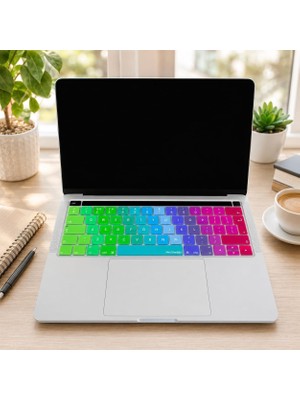 TeknoKapsül Ingilizce Klavye Koruyucu MacBook Pro 13 15 Touch Bar Uyumlu A1706 A1989 A2159 A1707 A1990 | Uk Iso Ters L Enter | Avrupa Ingilizce Baskılı Silikon Keyboard Cover Pembe Yeşil