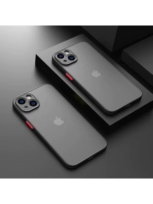 TeknoKapsül & Aksesuar iPhone 15 ile Uyumlu Arka Kısmı Mat Şeffaf Yapıya Sahip Kenarları Silikon Tpu Malzemeden Üretilmiş Renkli Tuşlara Sahip Kamera Korumalı Transparan Kılıf (Siyah)