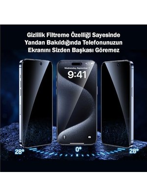 TeknoKapsül iPhone 15 Pro Max Hayalet Cam Ekran Koruyucu Tam Kaplayan Otomatik Hizalamalı Cam