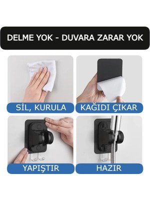 TeknoKapsül 4'lü Duş Seti, Gri Filtreli Duş Başlığı, 150 cm Örgülü Hortum, Yapışkanlı Askı Aparatı ve 3 Yedek Filtre, Gri