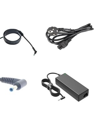 TeknoKapsül Notebook Adaptör - Mavi Uç Ince Pinli - 4.5 × 3.0mm - 15S-EQ, TPN-Q186, TPN-Q188, TPN-Q191, TPN-Q208, TPN-Q221, TPN-Q222, TPN-Q230, TPN-W129, TPN-W130, 3168NGW Muadili ile Uyumlu PRS-024
