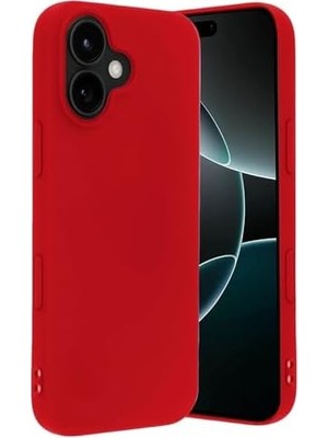 TeknoKapsül & Aksesuar iPhone 17 ile Uyumlu Içi Kadife Dışı Mat Yapıya Sahip Koruma Sağlayan Lansman Silikon Kılıf (Kırmızı)