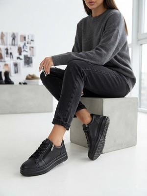 Zenora Mat Siyah Kadın Sneaker