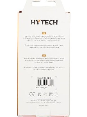 TeknoKapsül HY-XO48 Beyaz USB F To Lightning 10CM Kablolu Otg Çevirici