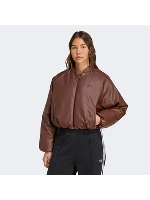 Adidas Pleather Bomber Kadın Kahverengi Ceket