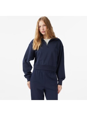 Anta Iconic Kadın Lacivert Yarım Fermuarlı Sweatshirt