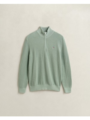 Gant Erkek Yeşil Regular Fit Yarım Fermuarlı Kazak 8030292.308
