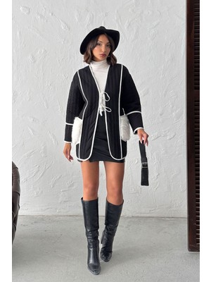 Very Moda Peluş Cep Detaylı Kapitone Ceket