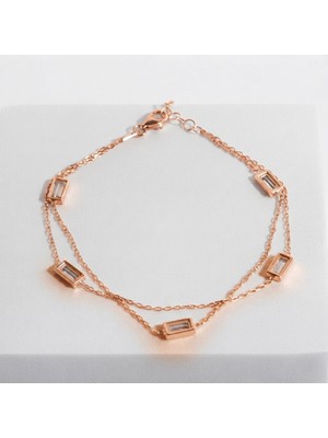 Eva Pırlanta Zirkon Taşlı Zincir Bileklik 718556 Rose