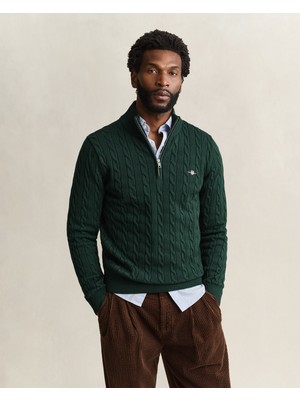 Gant Erkek Yeşil Yarım Fermuarlı Kazak 8050603.374