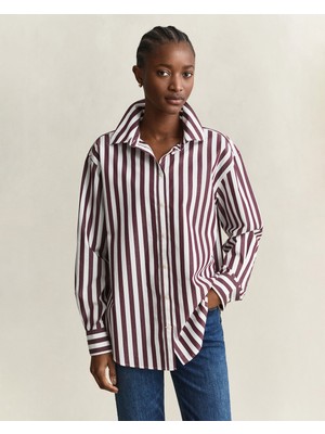Gant Kadın Kırmızı Relaxed Fit Poplin Gömlek 4300681.667