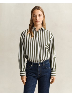 Gant Kadın Yeşil Relaxed Fit Poplin Gömlek 4300681.360