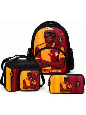 Galatasaray Lisanslı Victor Osimhen 3’lü Okul Çantası Seti – Okul Çantası + Beslenme Çantası + Kalem Çantası