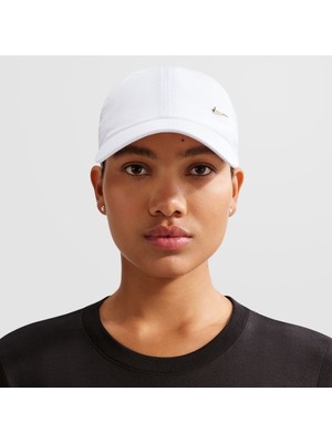 Nike Dri-Fit Club Cap Gold Swoosh Ayarlanabilir Unisex Şapka Beyaz