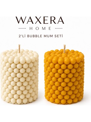 Waxera El Yapımı Soya Wax Estetik Bubble (Baloncuk) Mum 2li