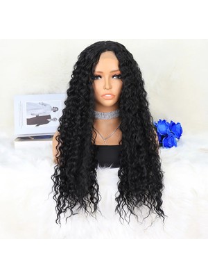 TeknoKapsül Afro Daa Siyah Orta Boy Tül Peruk