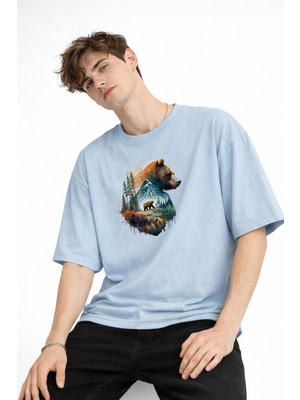 TeknoKapsül Bear2 - Oversize Tişört Bebek Mavisi