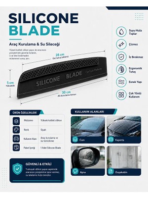 Yoyomold Sılıcon Blade Oto Araç Su Temizlik ve Kurutma Sileceği Çizmez Esnek %100 Silikon Çekçek