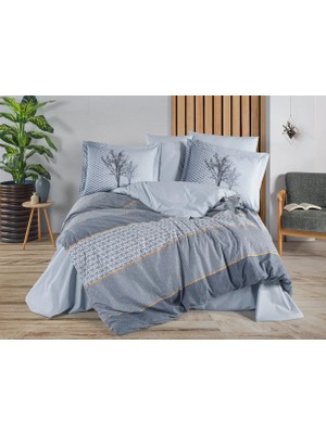 TeknoKapsül Çift Kişilik Poplin Nev Tanya Indigo