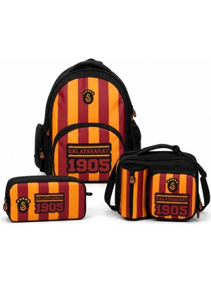Galatasaray Lisanslı 1905 3’lü Okul Çantası Seti – Okul Çantası + Beslenme Çantası + Kalem Çantası Sarı Kırmızı