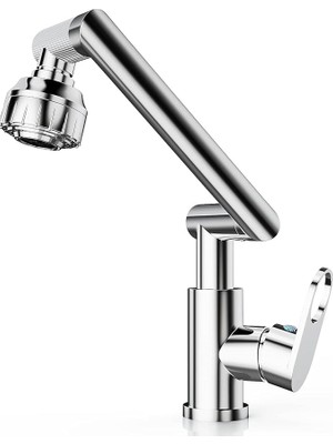 Fleko Çok Fonksiyonlu Siyah-Gümüş Robot Lavabo Bataryası