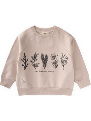 Cigit Ağaç Baskılı Sweatshirt 1-7 Yaş Kum