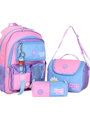 Elit Pastel Düşler 3'lü Set: Ergonomik Sırt Çantası + Beslenme + Kalemlik